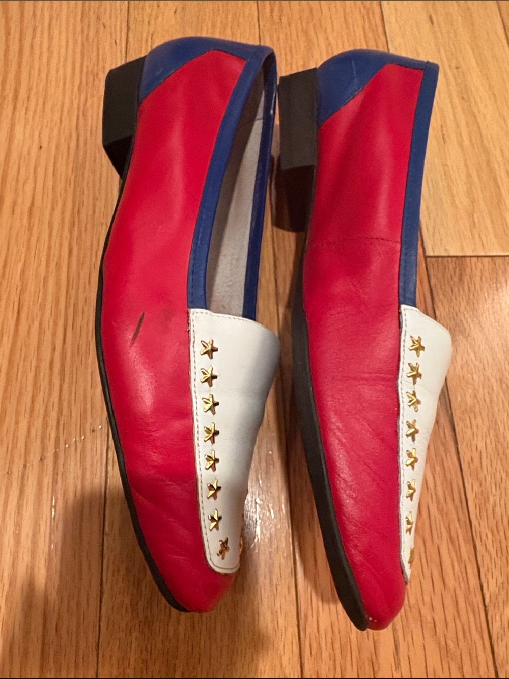 🇺🇸Vintage Carriage Court Glory Red White And Blue Star Loafers